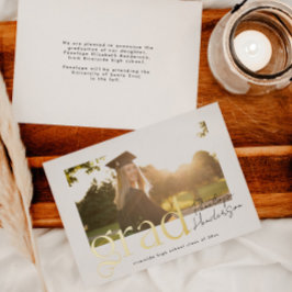 Moderne Schwarz-Gold-Klasse 2025 Abschluss Folieneinladung