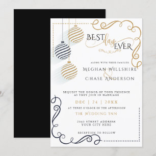 Moderne Schwarz-Gold-Minimal-Bauten Einladung