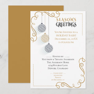 Moderne Schwarz-Gold-Minimal-Bauten Einladung