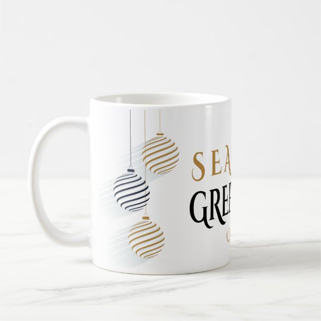 Moderne Schwarz-Gold-Minimal-Bauten Kaffeetasse (Links)