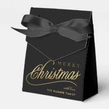 Moderne Schwarz & Gold Script Frohe Weihnachten
