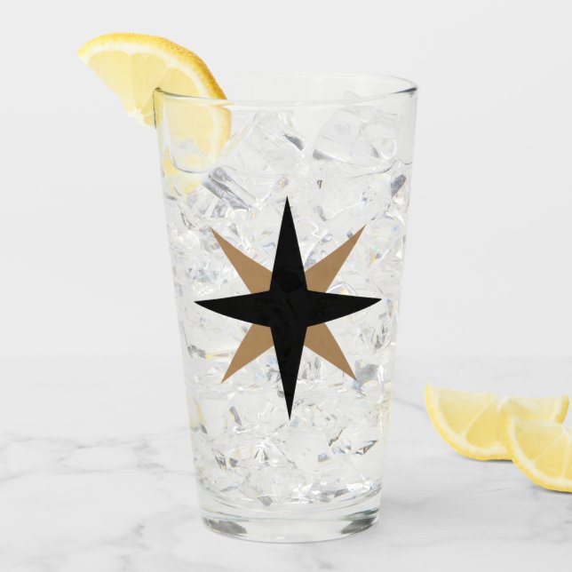 Moderne Schwarz-Gold-Sternexplosion Glas (Vorderseite Ice)