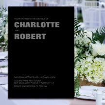 Moderne Schwarz-Grau-Hochzeit