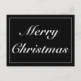 Moderne Schwarz Minimalistisch frohe Weihnachtsgrü Ankündigungspostkarte