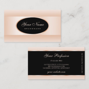 Moderne Schwarz Pastellrosa Ombre Oval Rahmen Eleg Visitenkarte
