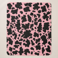 Moderne Schwarz-Rosa Kuh Haut Textur Tier drucken