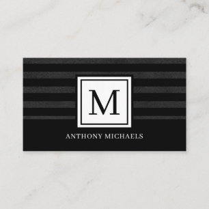 Moderne Schwarz-Textur-Visitenkarte für Monogramm Visitenkarte