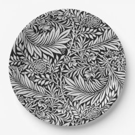 Moderne Schwarz und Grau florale botanisch Pappteller