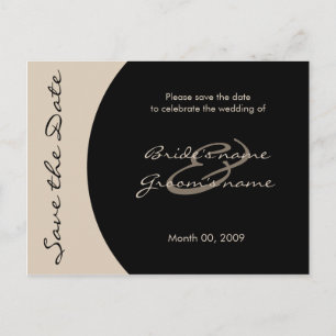 Moderne Schwarz-und Taupe-Save the Date Postkarten