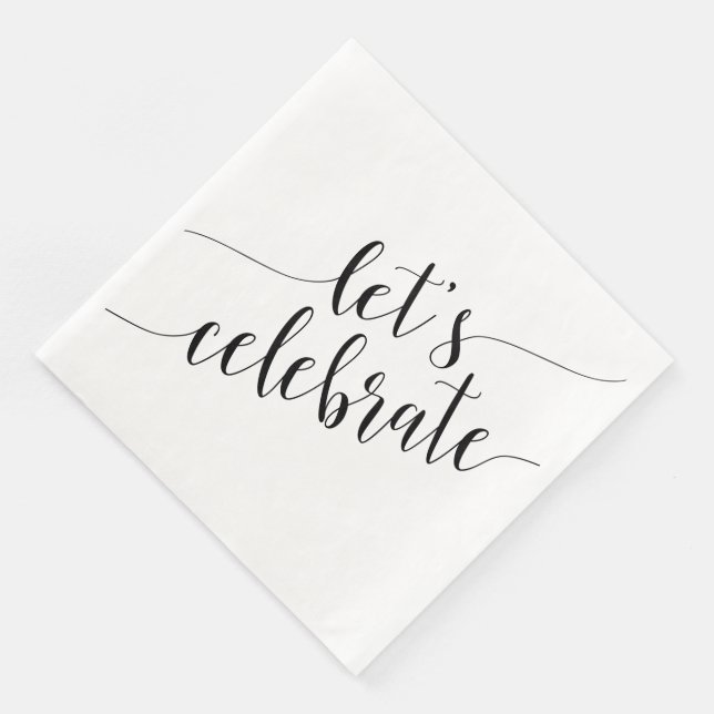 Moderne Schwarz und Weiß feiern Napkins Serviette (Ecke)