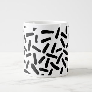 Moderne Schwarz-Weiß-Abstrakt-Pattern-Jumbo-Tasse Jumbo-Tasse