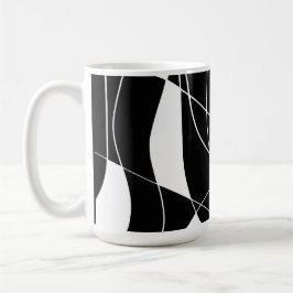 moderne Schwarz-Weiß-Abstraktmuster Kaffeetasse