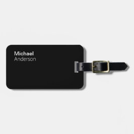 Moderne Schwarz-Weiß-Adresse Gepäckanhänger