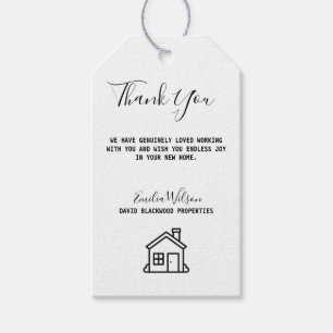 Moderne Schwarz-Weiß-Anwesen-Gift-Tags Geschenkanhänger