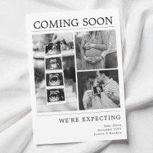 Moderne Schwarz-Weiß-Baby-Foto-Schwangerschaftsank