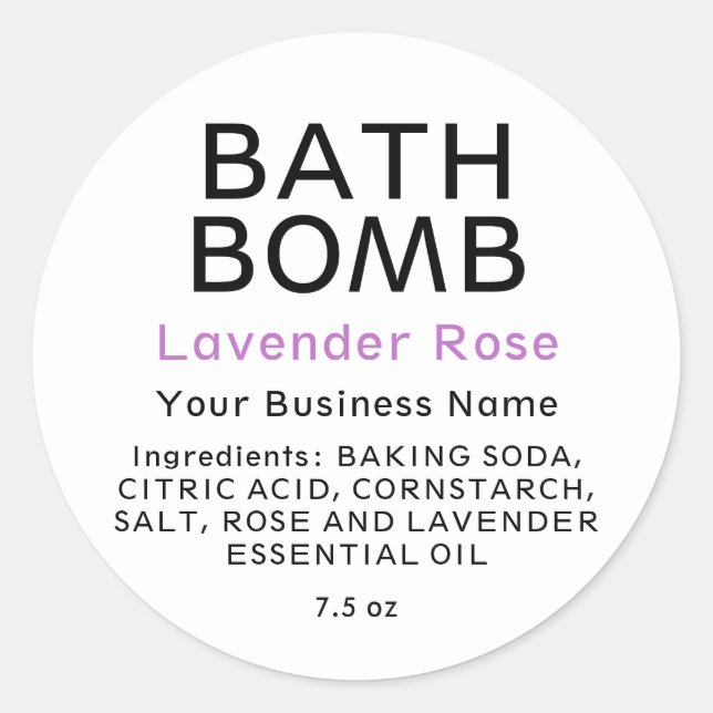 Moderne Schwarz-Weiß-Badebombe Runder Aufkleber (Vorderseite)