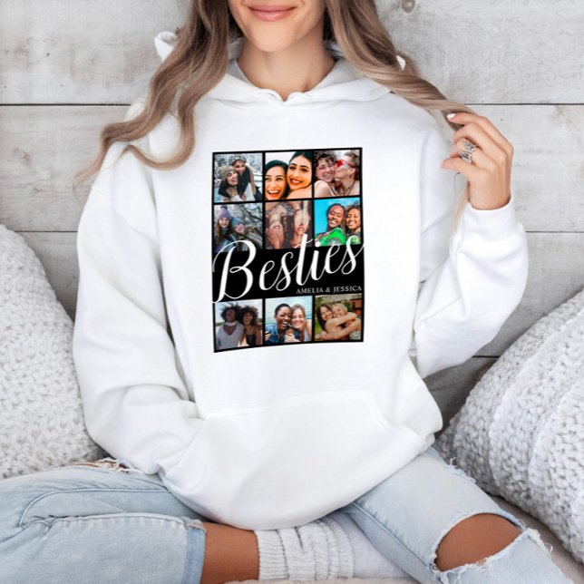 Moderne Schwarz-Weiß-Bestie 9 FotoCollage Hoodie (Von Creator hochgeladen)