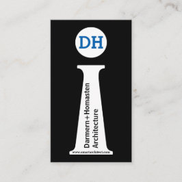 Moderne Schwarz-Weiß-Blau-Monogramm Visitenkarte