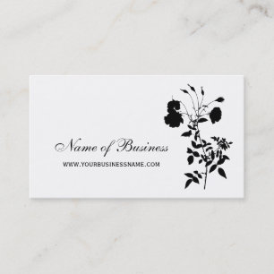 Moderne Schwarz-Weiß-Blumen Elegante Rose Blume Visitenkarte