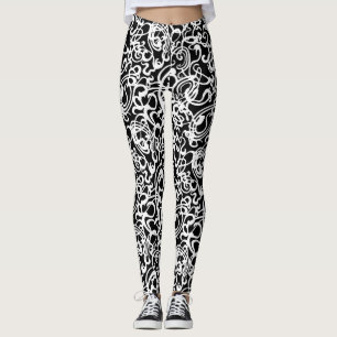 Moderne Schwarz-Weiß-Brillen Leggings