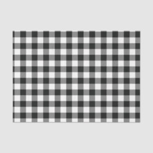 Moderne Schwarz-Weiß-Büffel-Karo Seidenpapier
