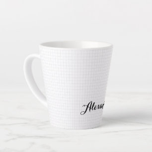 Moderne Schwarz-weiß Checkered Elegante Typografi Milchtasse