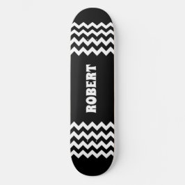 Moderne Schwarz-Weiß-Custom-Name Skateboard