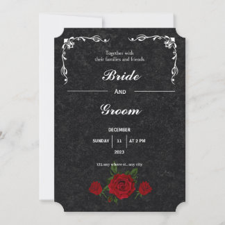 Moderne Schwarz-Weiß-Deko-Hochzeit Einladung