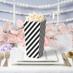 Moderne Schwarz-Weiß-Diagonal Gestreifte Popcorn F Geschenkschachtel