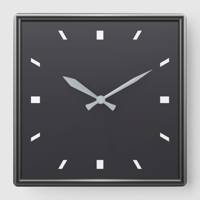 Moderne, schwarz-weiß-eckige Wanduhr (Vorderseite)