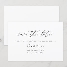 Moderne Schwarz-Weiß-Einladung Save the Date Einladung