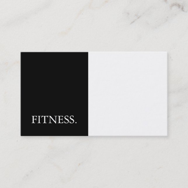 Moderne Schwarz-Weiß-Fitness Visitenkarte (Vorderseite)