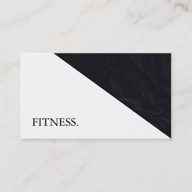 Moderne Schwarz-Weiß-Fitness Visitenkarte (Vorderseite)