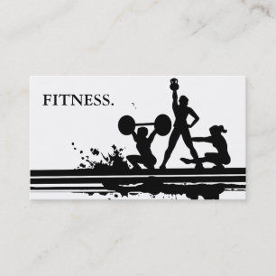 Moderne Schwarz-Weiß-Fitness Visitenkarte