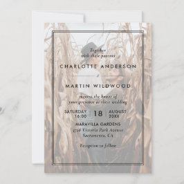 Moderne Schwarz-Weiß-Foto-Hochzeit Einladung