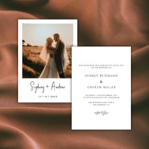 Moderne Schwarz-Weiß-Foto-Hochzeitseinladung