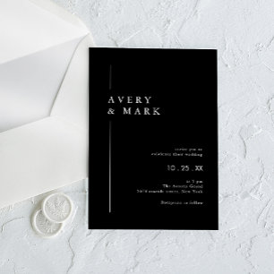 Moderne Schwarz-Weiß-Fotocollage QR Code Hochzeit Acryleinladungen