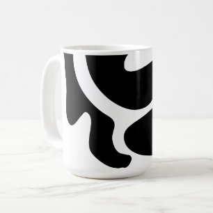 Moderne Schwarz-Weiß-Freiform-Muster Kaffeetasse