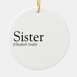 Moderne Schwarz-Weiß-Fun-Sister-Definition Keramik Ornament
