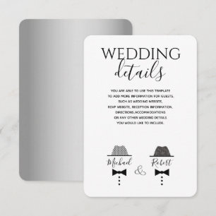 Moderne Schwarz-Weiß-Gay-Hochzeitskarte Einladung