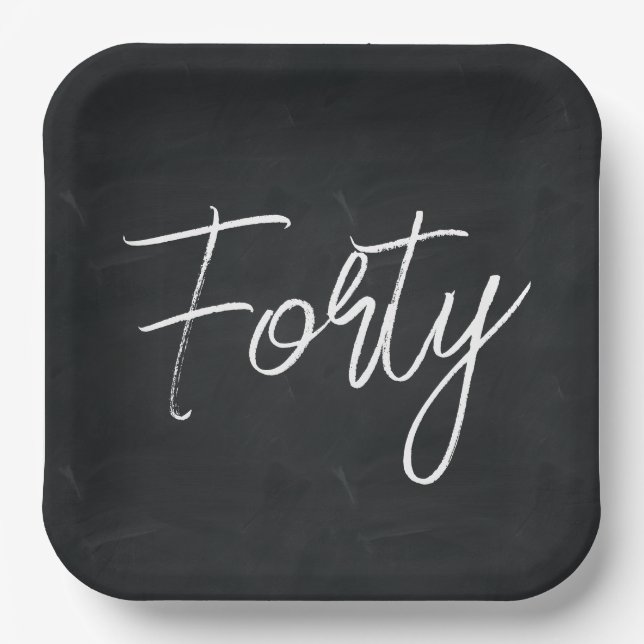 Moderne Schwarz-Weiß-Geburtstagsparty Pappteller (Vorderseite)