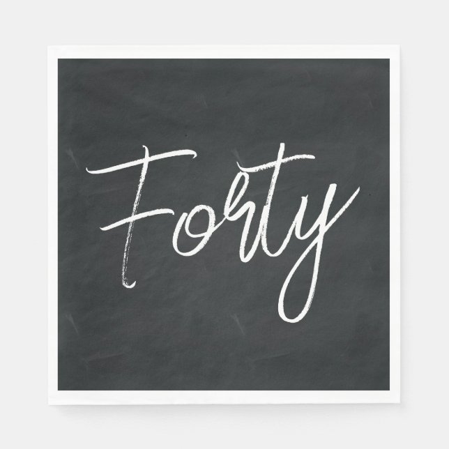 Moderne Schwarz-Weiß-Geburtstagsparty Serviette (Vorderseite)