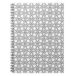 Moderne Schwarz-Weiß-Geometrische Dreiecksform Notizblock