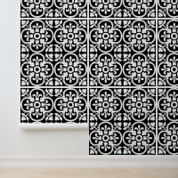 Moderne Schwarz-weiß geometrische Fleur du Lys