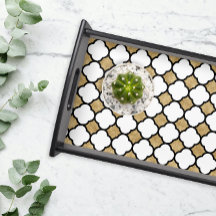 Moderne Schwarz-weiß geometrische Quatrefolie