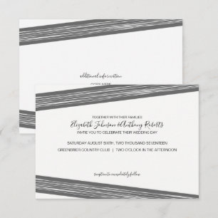 Moderne Schwarz/Weiß gestreifte Hochzeitseinladung Einladung