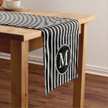 Moderne Schwarz-Weiß gestreifte Monogramm