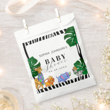 Moderne Schwarz-Weiß-Gestreifte Safari-Baby-Party