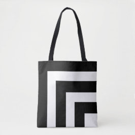 Moderne schwarz-weiß gestreifte Totttasche Tasche