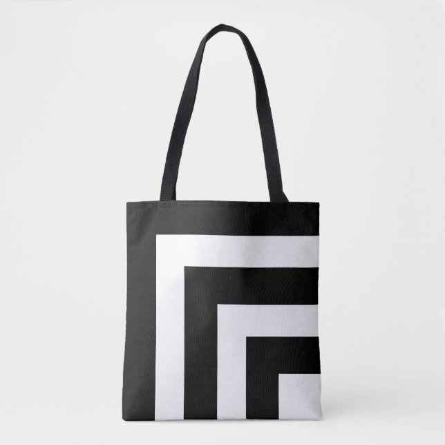Moderne schwarz-weiß gestreifte Totttasche Tasche (Vorderseite)